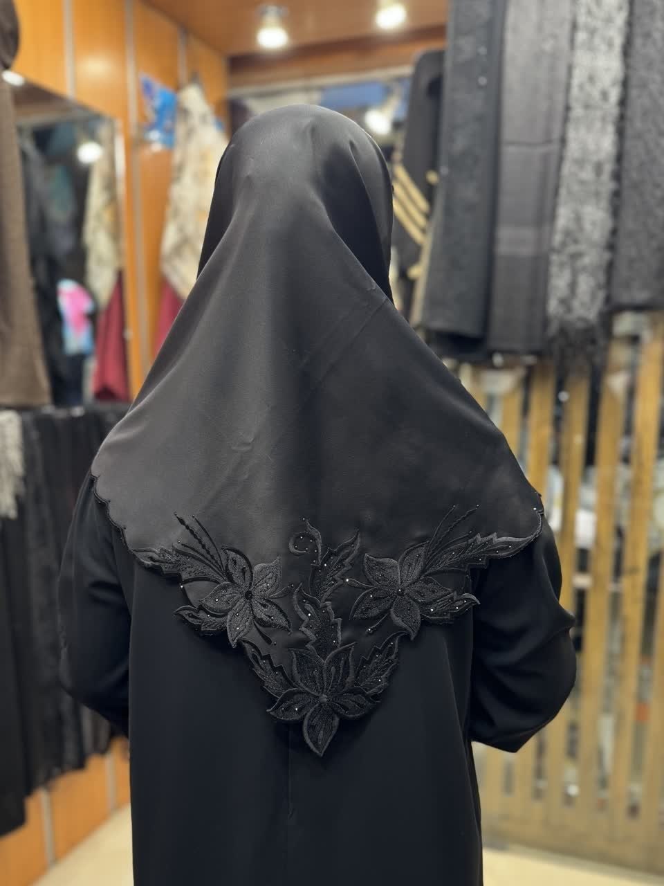 روسری ابریشم مشکی - Image 3