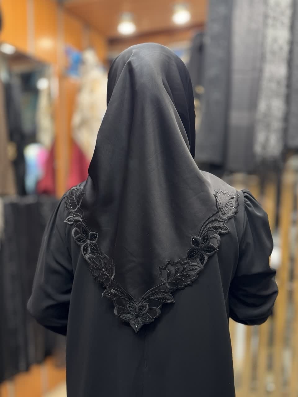 روسری ابریشم مشکی - Image 5
